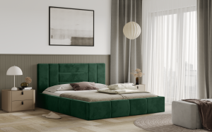 Postel MILANO 140x200 zelená s úložným prostorem