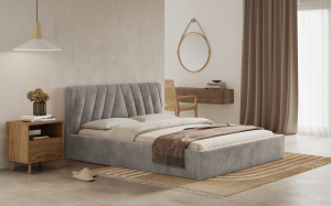 Postel ORLI 140x200 světlešedá s úložným prostorem (1/8)