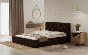 Postel PRATO 120x200 hnědá s úložným prostorem