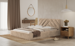 Postel PRATO 140x200 béžová s úložným prostorem