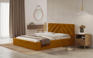 Postel PRATO 180x200 zlatá s úložným prostorem