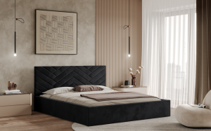Postel TRIEST 120x200 černá s úložným prostorem