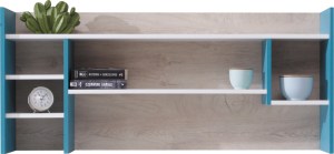 Rozšíření ke stolu PLANET PL11 Bílá lux + dub + námořní modrá