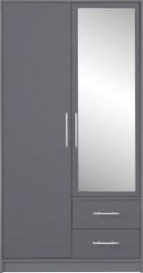 Šatní skříň SMART III 100 se zrcadlem grafit (1/2)