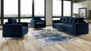 Sedací souprava MELVILE 3+1+1 modrá - MONOLITH 77