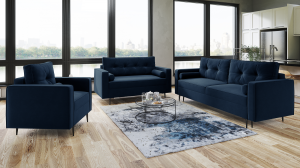 Sedací souprava MELVILE 3+2+1 modrá - MONOLITH 77