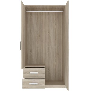 Šatní skříň TAMINA 2D2S - dub sonoma - otevřená (2/2)