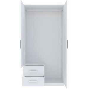 Šatní skříň TAMINA 2D2S - bílá - otevřená (2/3)