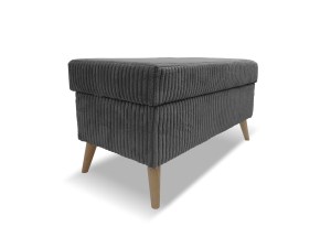 Taburet TESS s úložným prostorem - grafitový - manšestr - LINCOLN 90